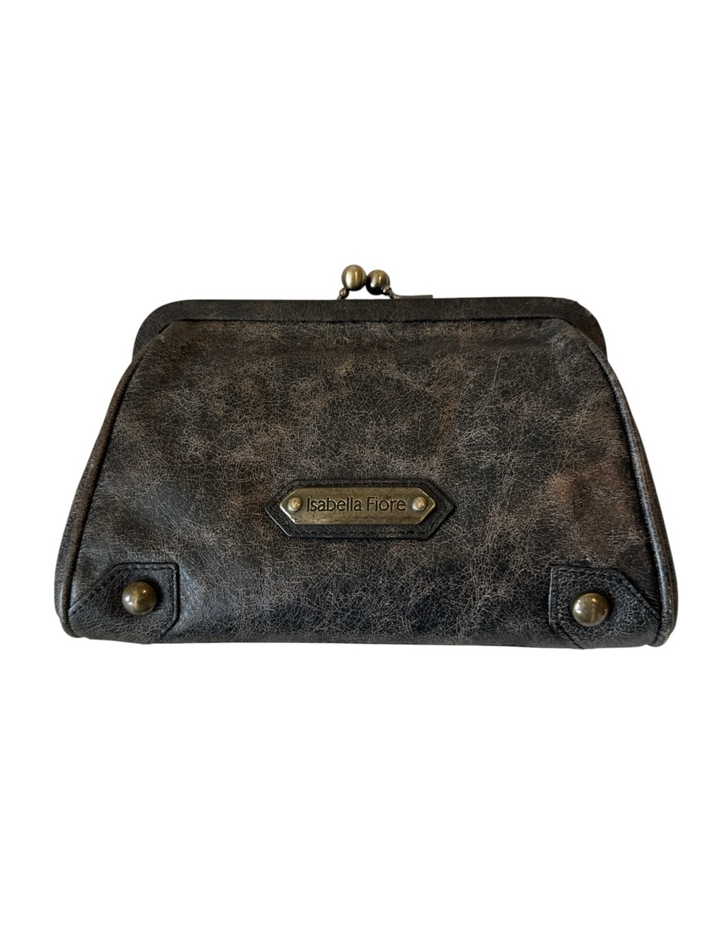 Isabella Fiore Vintage Y2K Skull and Roses Leather‎ Crossbody Bag - Picture 3 of 5